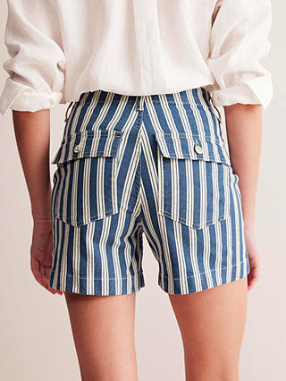 Boden Kensington Utility Stripe Shorts, Blue