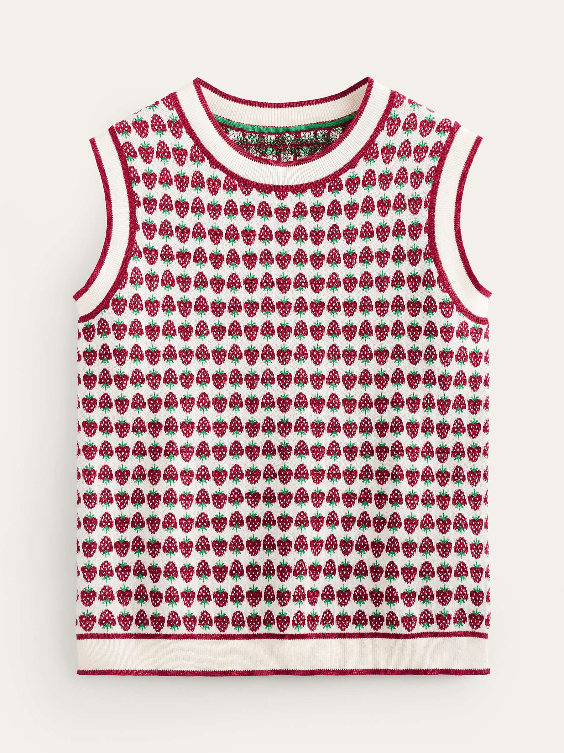 Buy Boden Sparkle Strawberry Fair Isle Knit Tank Top, Multi Online at johnlewis.com