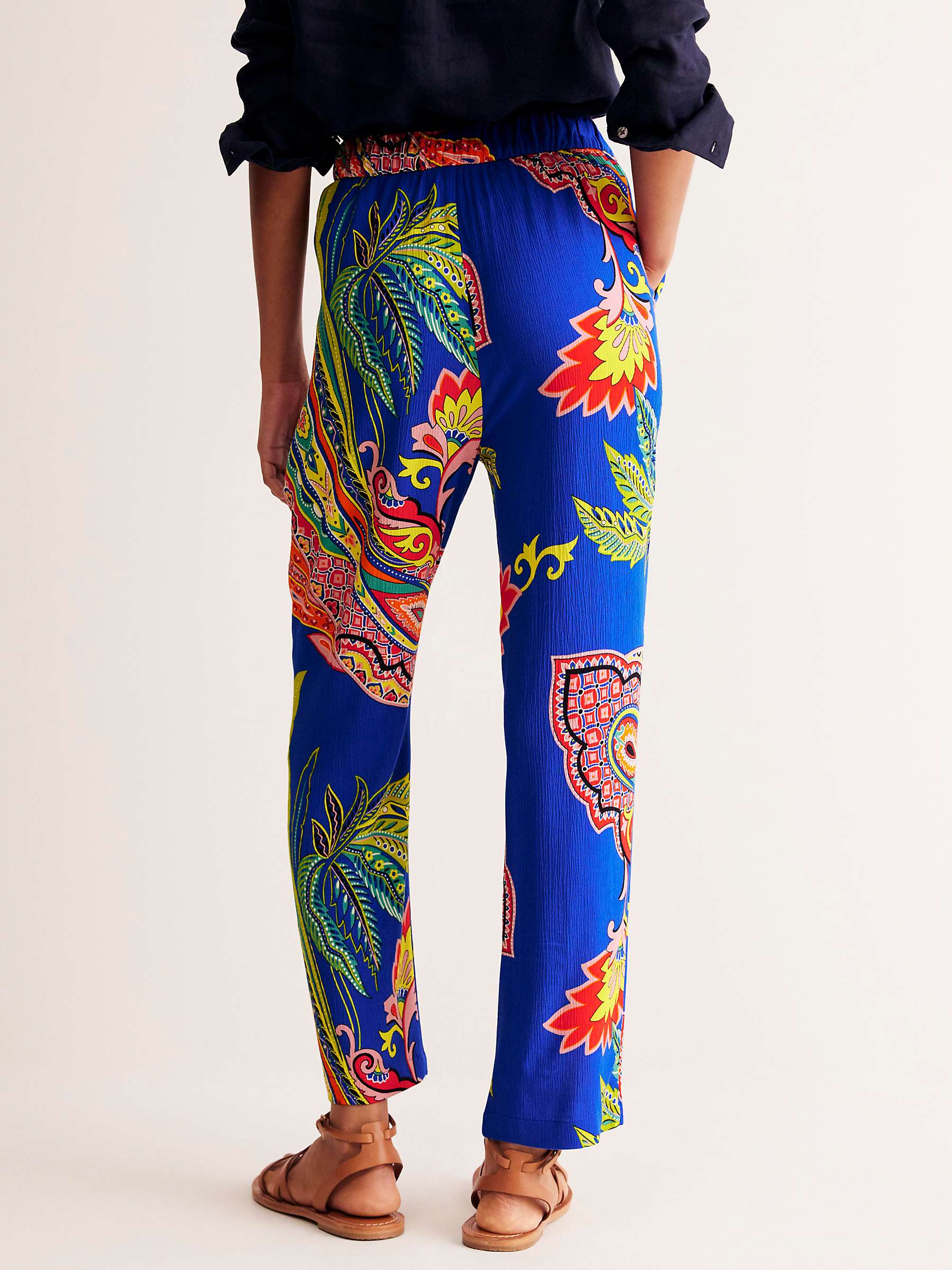 Buy Boden Crinkle Paisley Tapered Trousers, Multi Online at johnlewis.com
