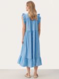 Part Two Gimalina Sleeveless Ruffles Midi Dress, Dusk Blue