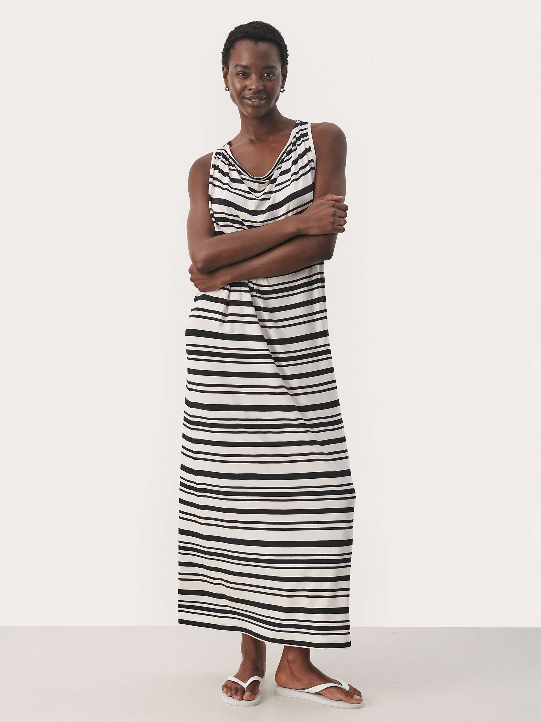 Buy Part Two Gekka Sleeveless Casual Fit Maxi Dress, Black Stripe Online at johnlewis.com