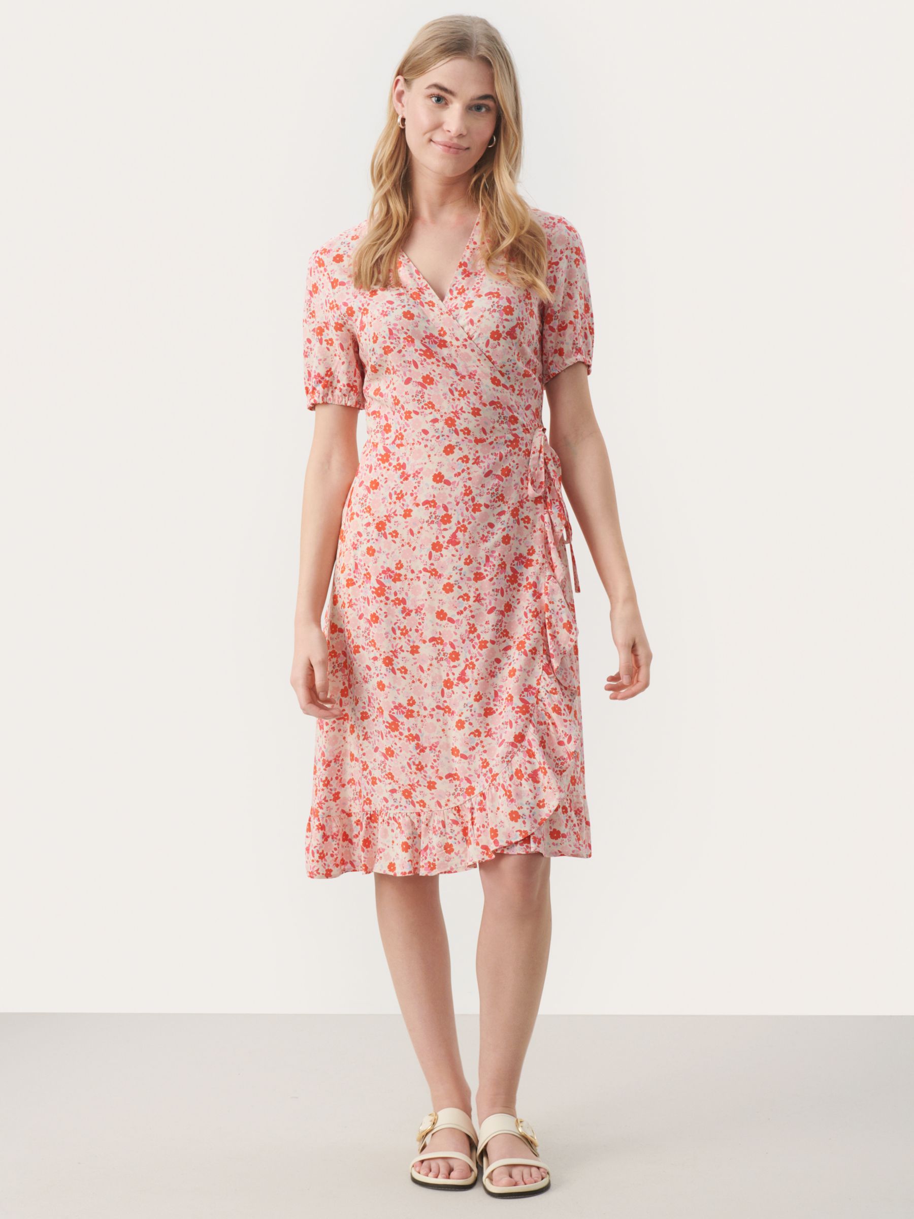 Buy Part Two Claire Short Sleeve Knee Length Wrap Dress Online at johnlewis.com