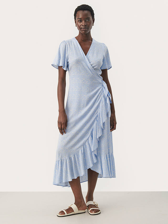 Part Two Clarina Abstract Print Maxi Wrap Dress, Windsurfer Blue