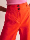 Boden Westbourne Linen Wide Leg Cropped Trousers, Mandarin Orange