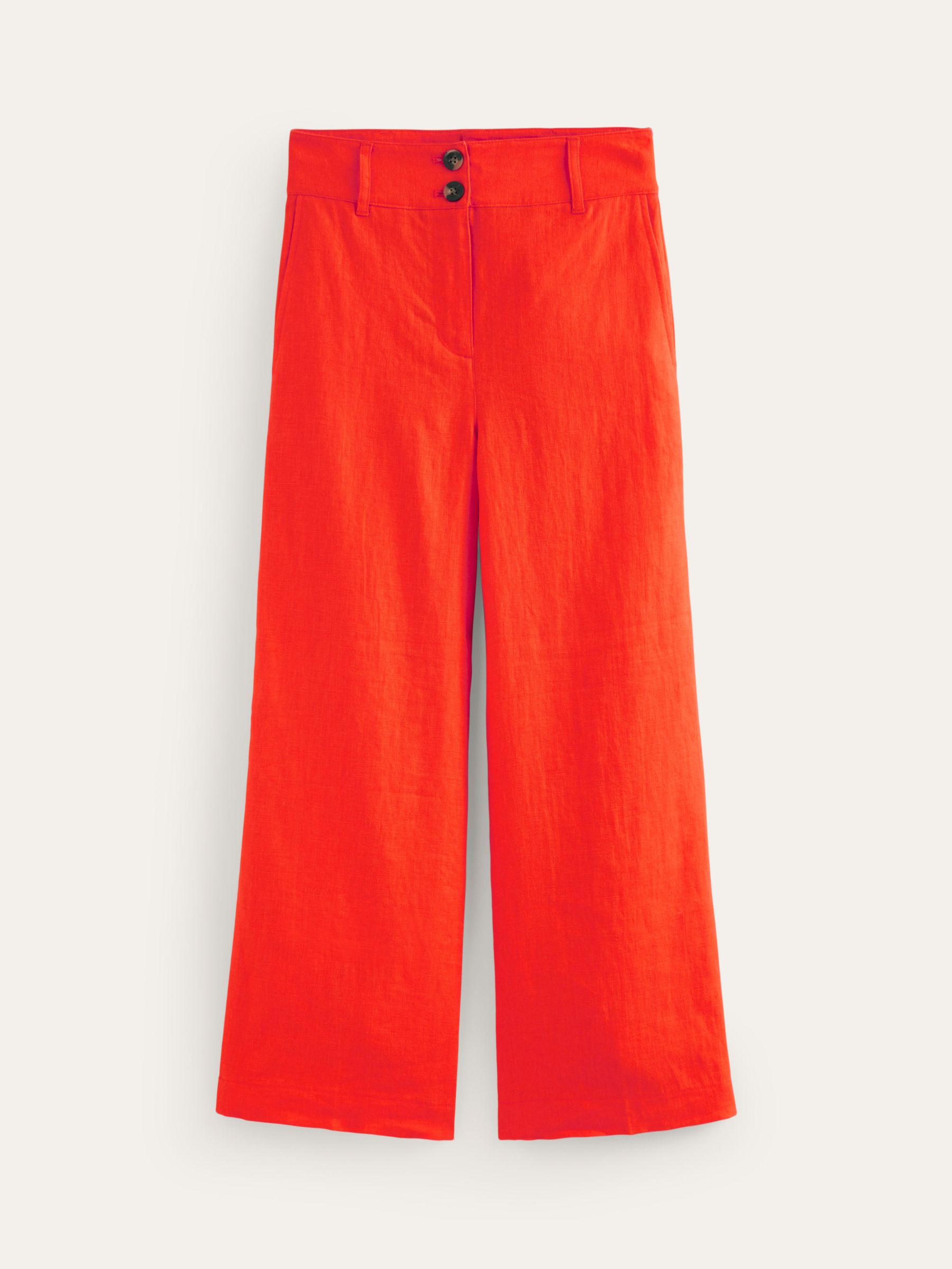 Buy Boden Westbourne Linen Wide Leg Cropped Trousers, Mandarin Orange Online at johnlewis.com
