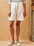 Brora Cotton Linen Blend Shorts, White