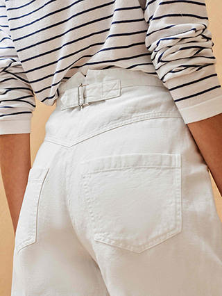 Brora Cotton Linen Blend Shorts, White