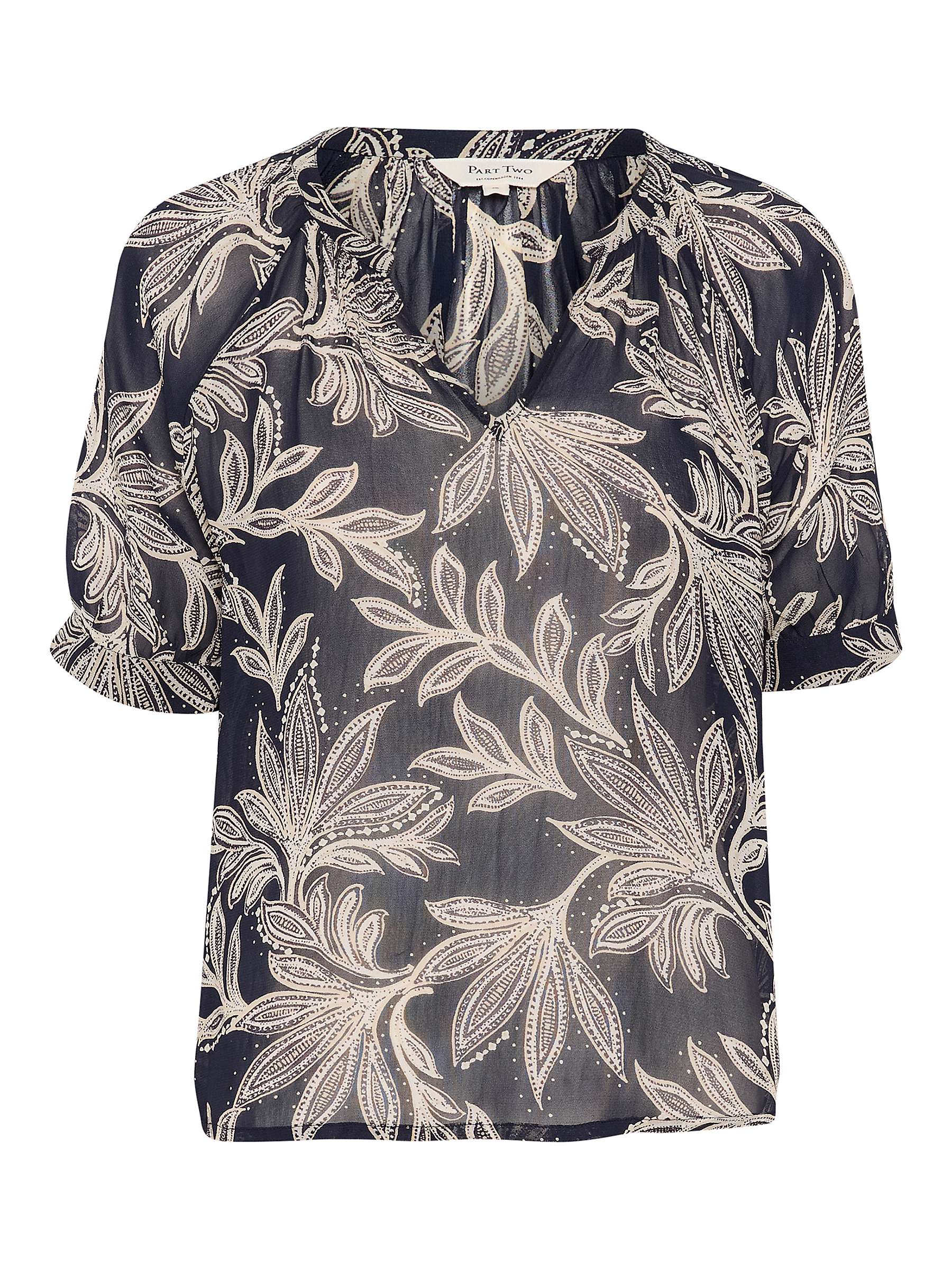 Buy Part Two Popsy Leaf Print Chiffon Blouse Online at johnlewis.com