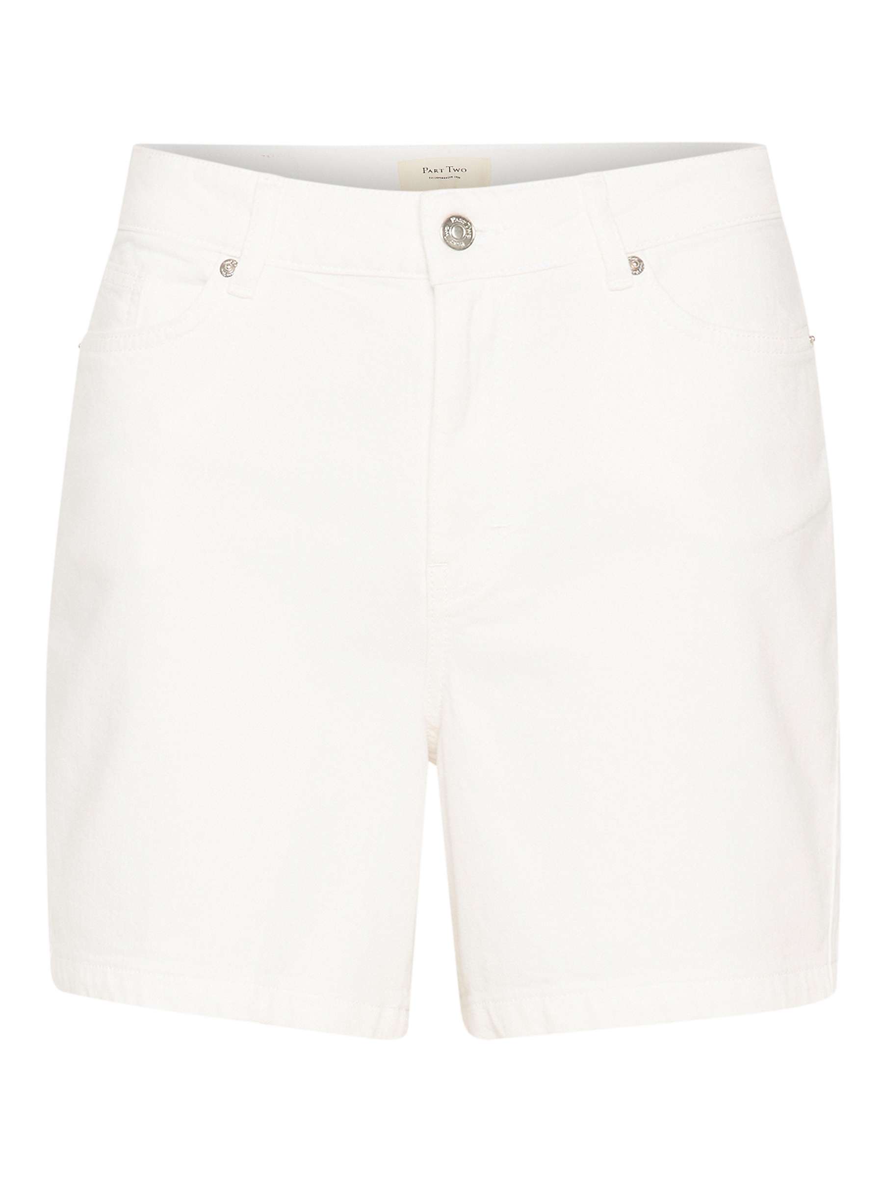 Buy Part Two Gida High Waist Denim Shorts, Bright White Online at johnlewis.com