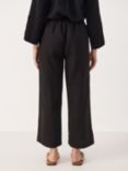 Part Two Petrines Linen Wide Leg Cropped Trousers, Black