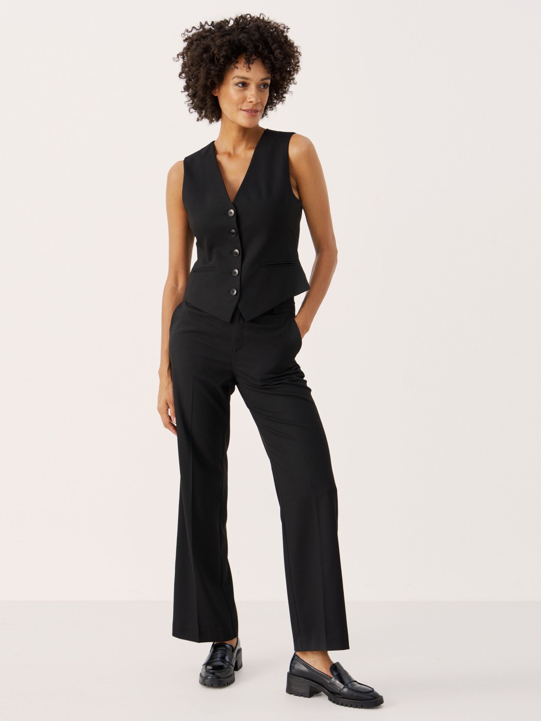 Buy Part Two Rikke Classic Fit Waistcoat, Black Online at johnlewis.com