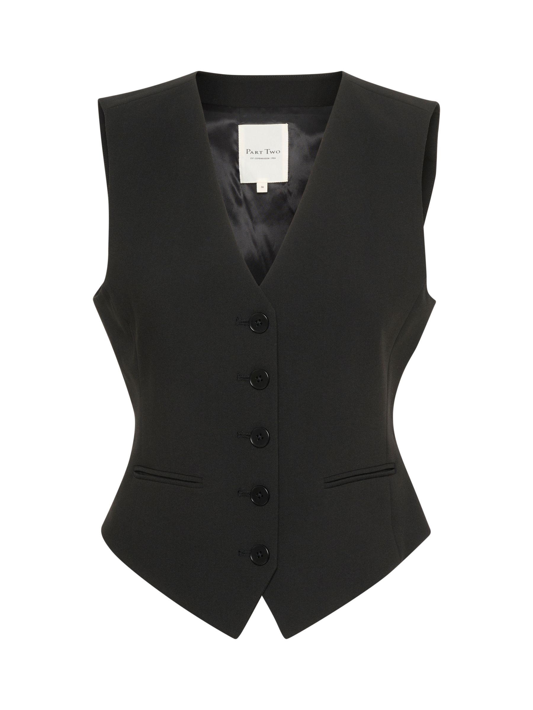 Buy Part Two Rikke Classic Fit Waistcoat, Black Online at johnlewis.com
