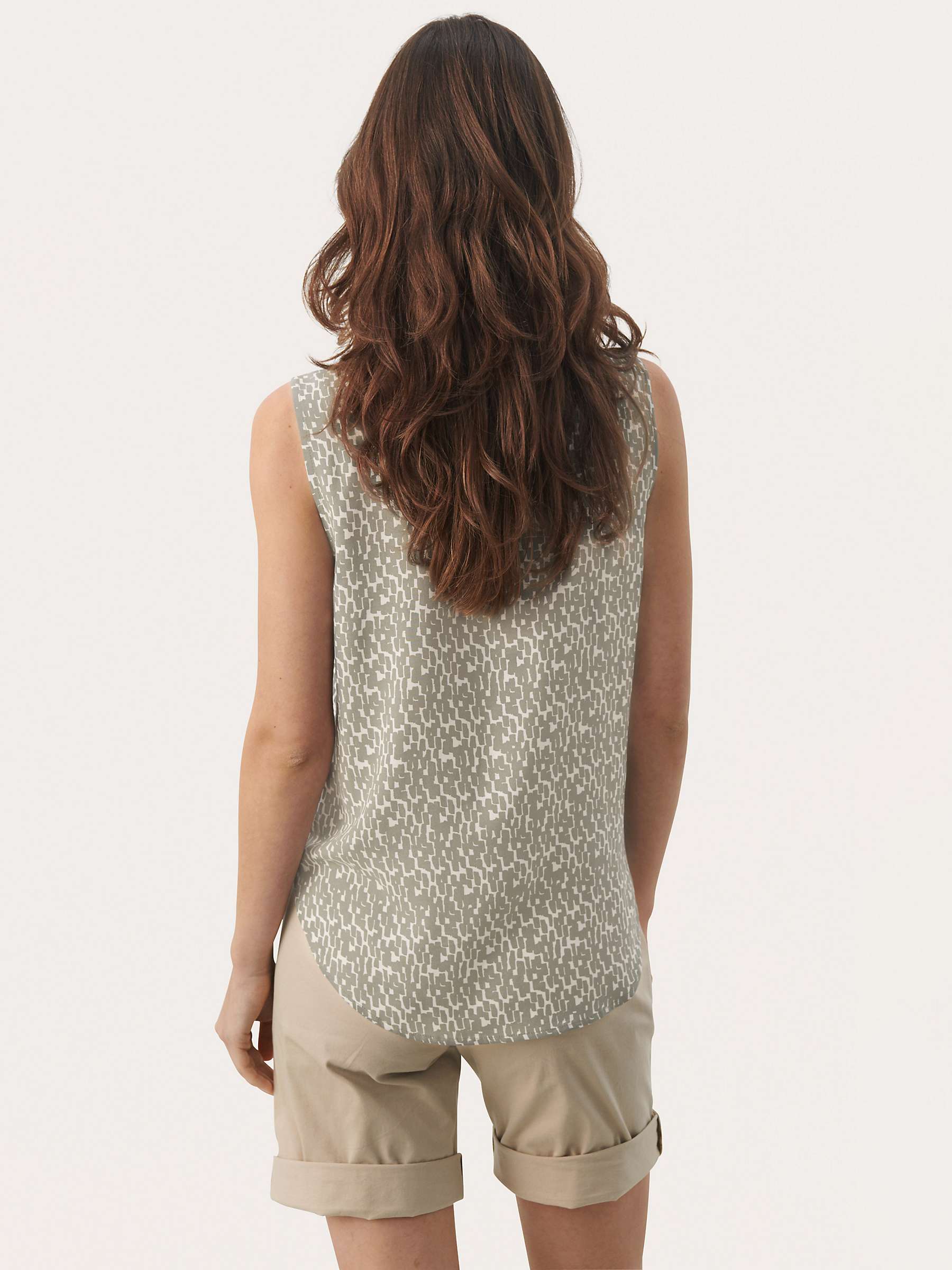 Buy Part Two Andia Abstract Print Sleeveless Blouse, Agave Green Online at johnlewis.com