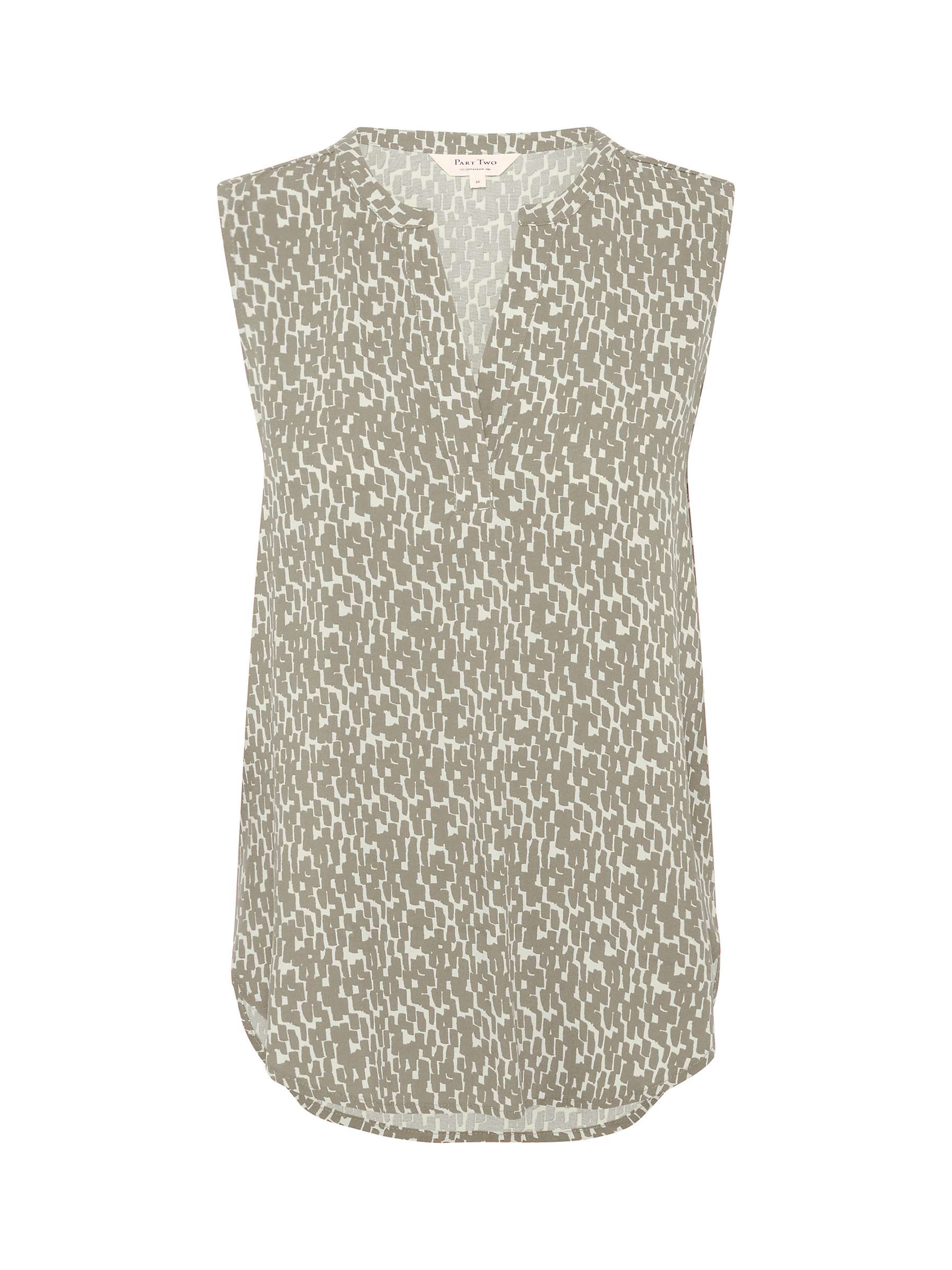 Buy Part Two Andia Abstract Print Sleeveless Blouse, Agave Green Online at johnlewis.com