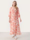 Part Two Berit Leaf Print Chiffon Maxi Dress, Potpourri