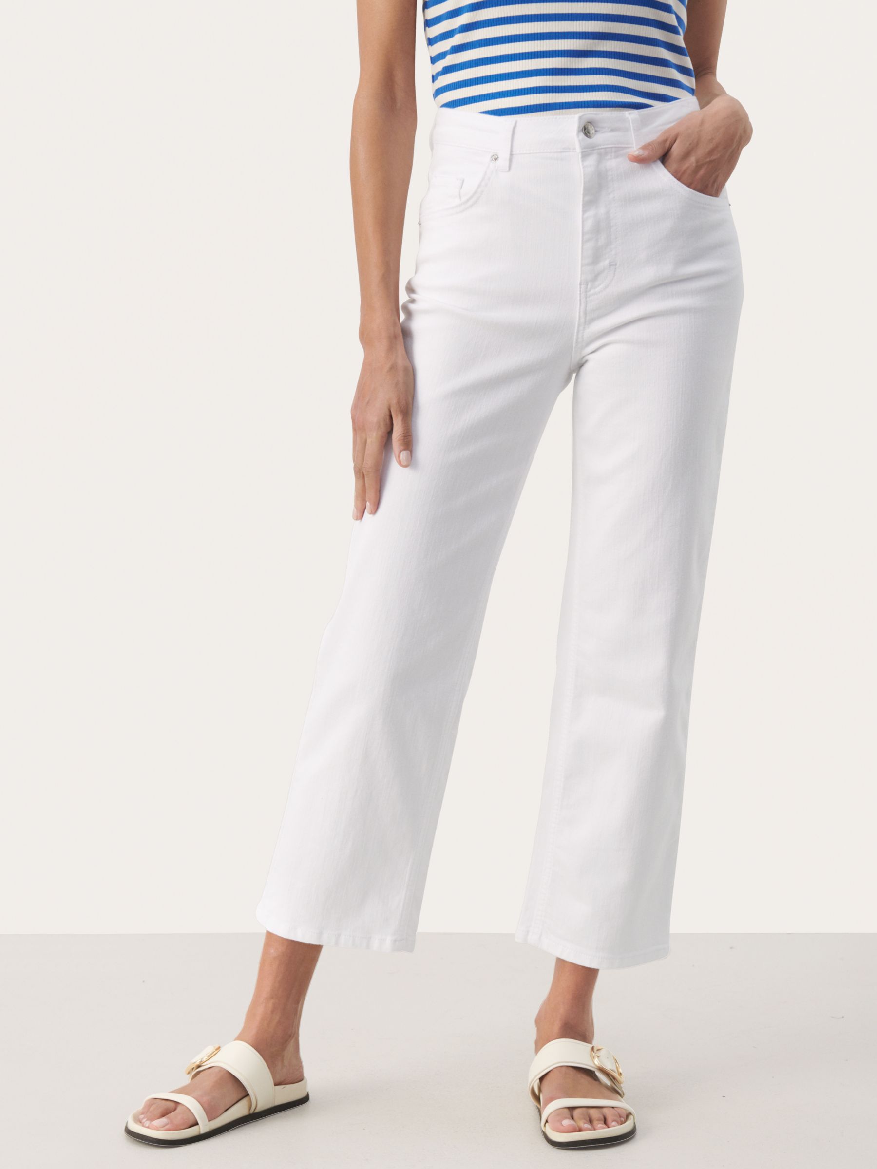 Part Two Judy Straight Legs High Waist Jeans, Bright White, 28R