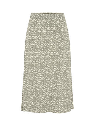 Part Two Bisera Elastic Waist A-Line Midi Skirt, Agave Green Print