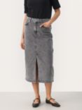 Part Two Dilin Classic Fit Midi Skirt, Grey Denim
