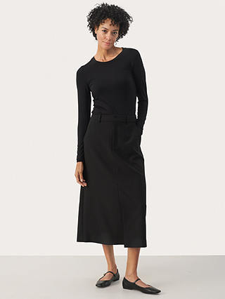 Part Two Emelina Mid Calf Skirt, Black
