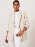 Mint Velvet Double Breasted Textured Blazer, Cream