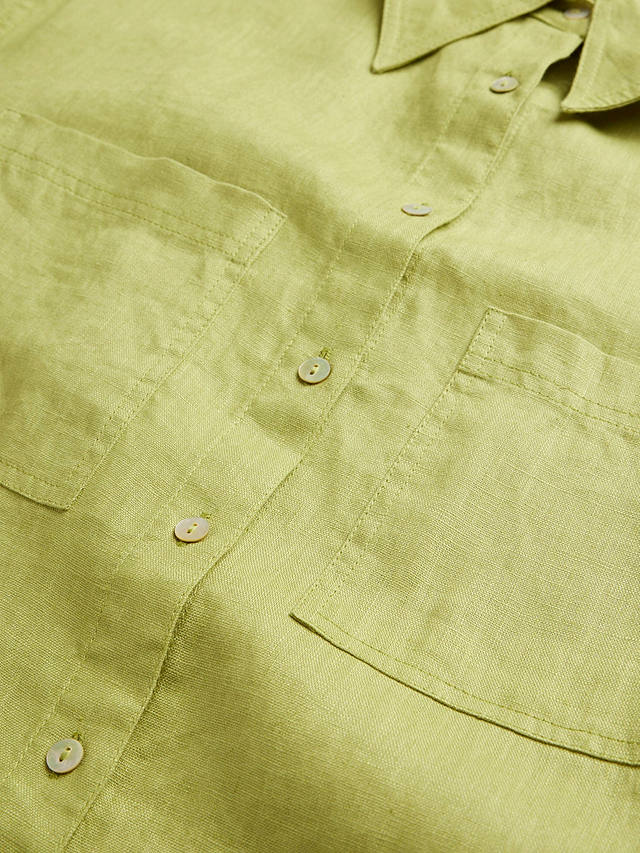 Mint Velvet Relaxed Linen Shirt, Green