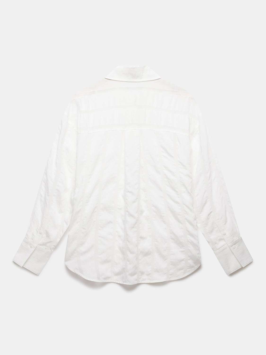 Buy Mint Velvet Textured Oversized Stripe Shirt, White/Ivory Online at johnlewis.com