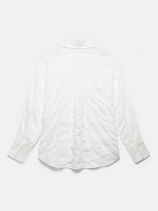 Mint Velvet Textured Oversized Stripe Shirt, White/Ivory