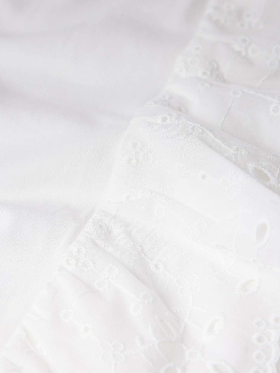 Buy Mint Velvet Broderie Ruffle Cap Sleeve Top, White Online at johnlewis.com