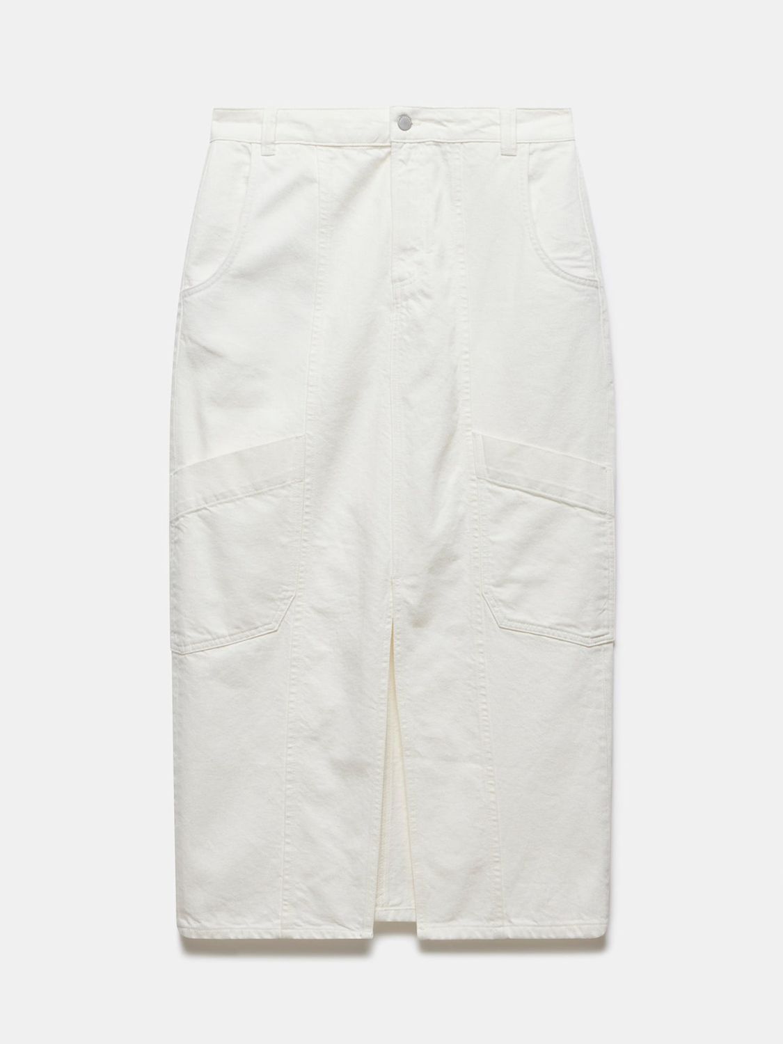 Mint Velvet Cargo Pocket Midi Skirt, Cream, 6
