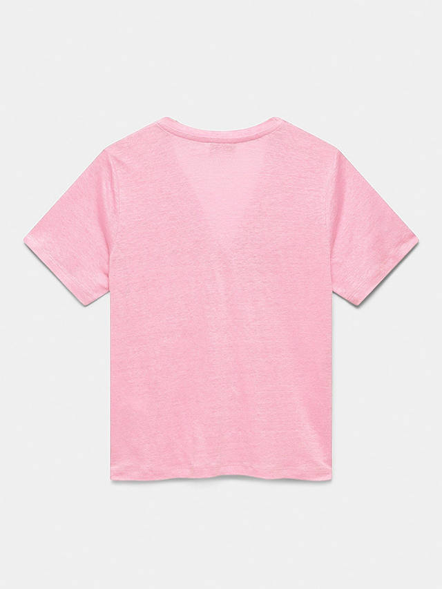 Mint Velvet Linen Twist T-Shirt, Pink