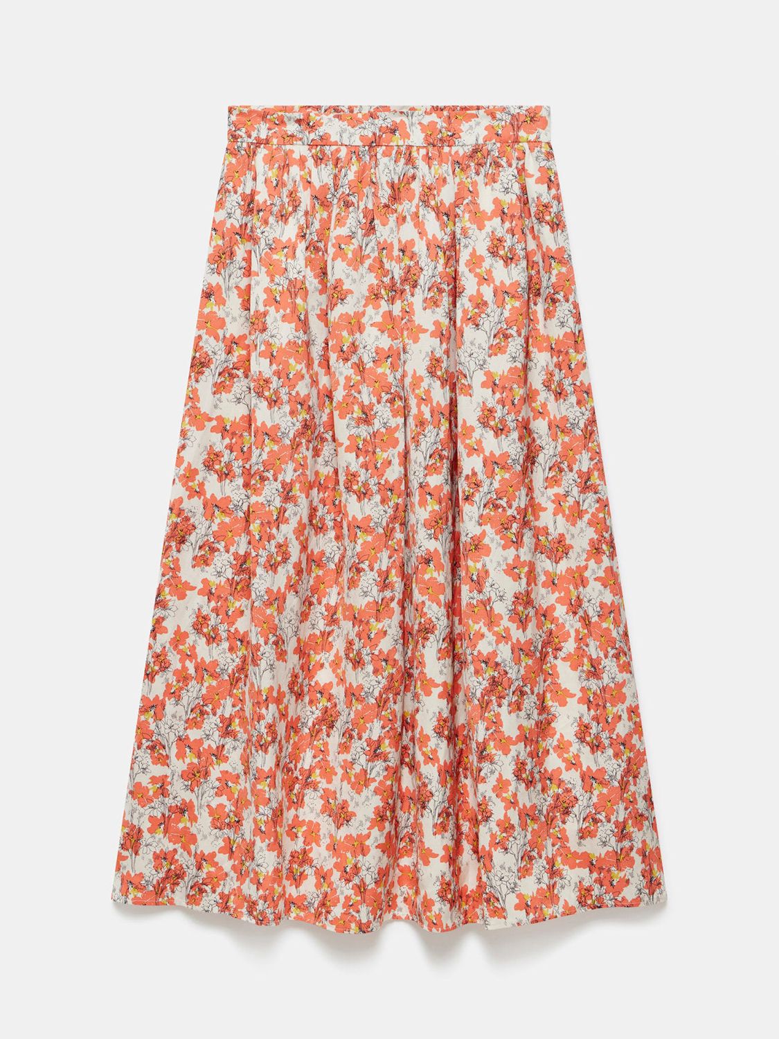 Buy Mint Velvet Floral Print Linen Blend Maxi Skirt, Orange/Multi Online at johnlewis.com