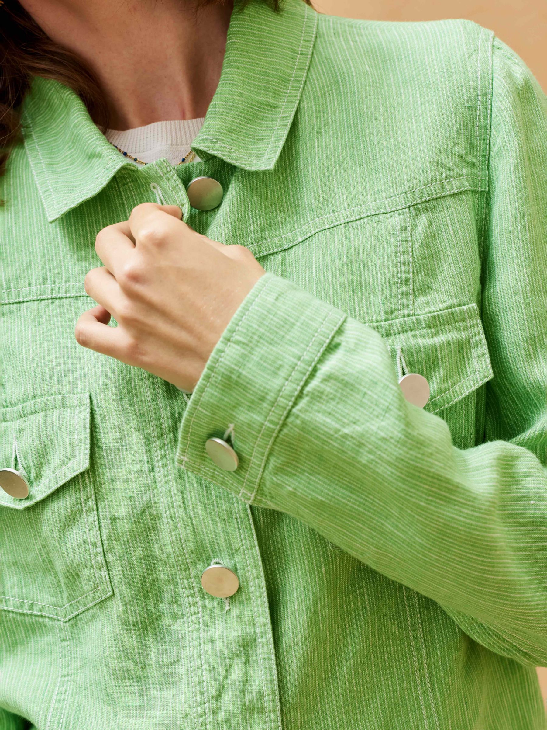 Buy Brora Textured Stripe Linen Jacket, Apple Online at johnlewis.com