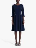 James Lakeland Button Pin Tuck Dress, Navy