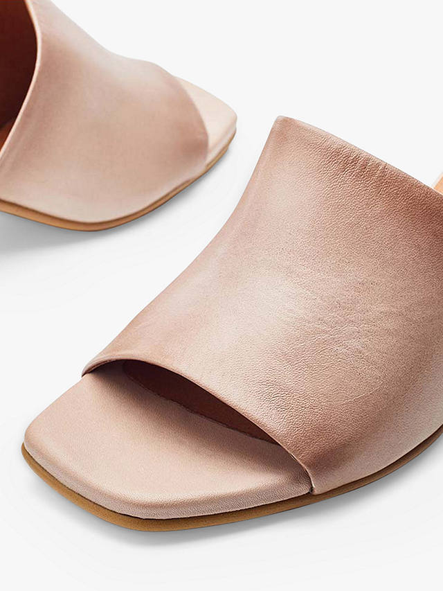 Moda in Pelle Mikia Burnished Leather Mules, Cameo