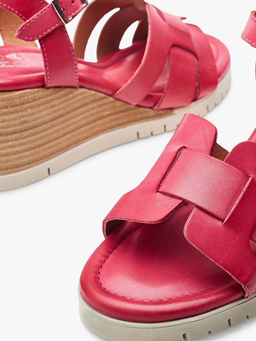 Buy Moda in Pelle Pedie Leather Wedge Sandals, Raspberry Online at johnlewis.com