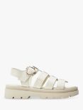 Moda in Pelle Obsidian Leather Flatform Cage Sandals, Off White