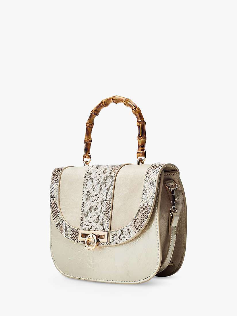 Buy Moda in Pelle Tigerlily Snake Effect Trim Bamboo Top Handle Bag, Natural Online at johnlewis.com