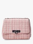 Moda in Pelle Cheryl Tweed Chain Strap Crossbody Bag, Pink