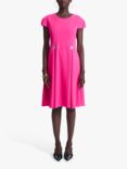 James Lakeland Button Tuck Cap Sleeve Dress, Fuchsia