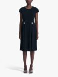 James Lakeland Button Tuck Cap Sleeve Dress, Black