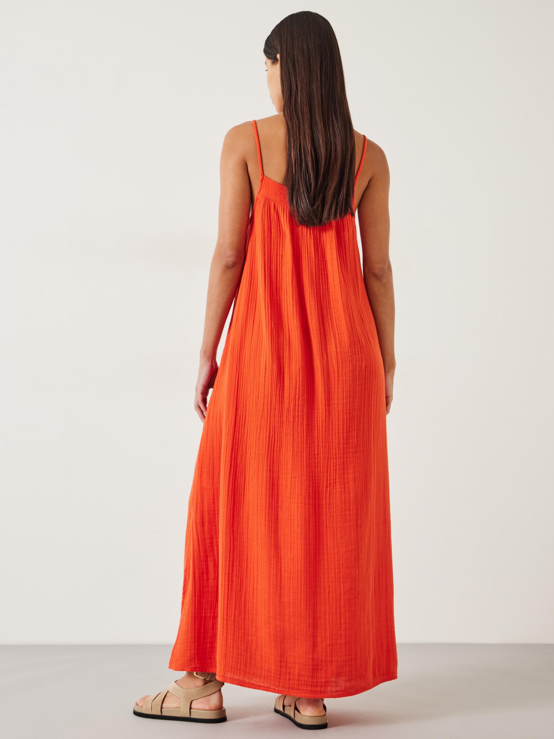 HUSH Carmen Maxi Beach Dress, Orange, XXS