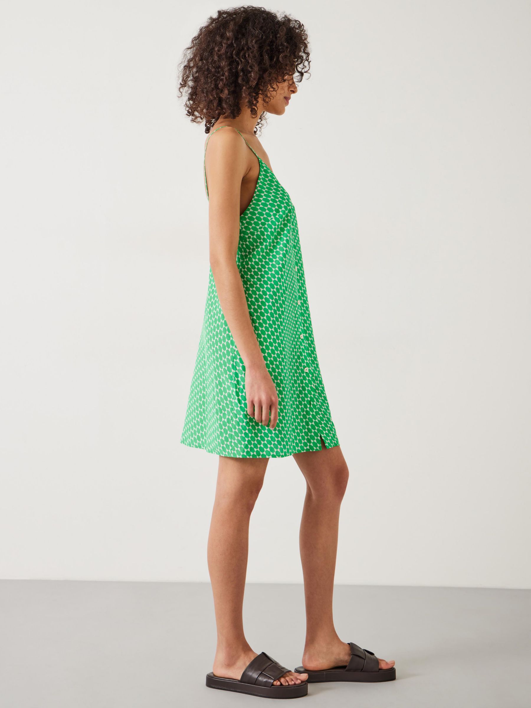 HUSH Madden Cami Mini Dress, Geo Star Green, L
