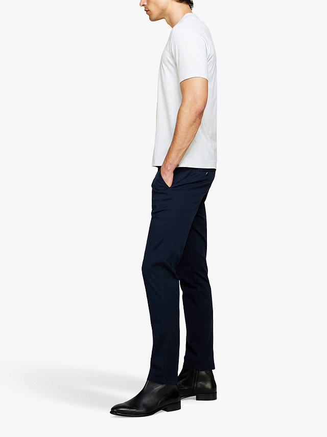 SISLEY Stretch Cotton Drill Chino Trousers, Navy