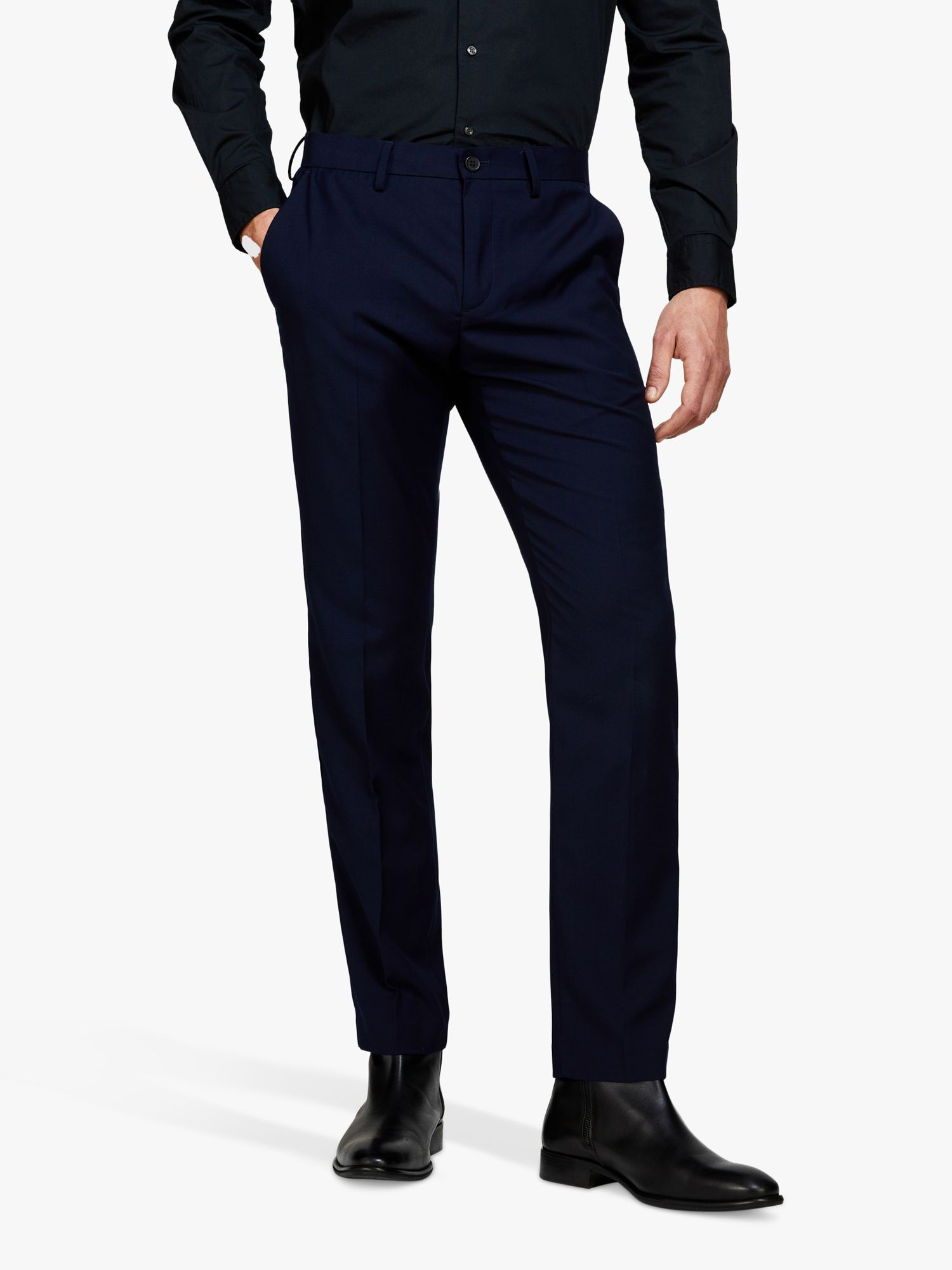 SISLEY Formal Slim Fit Trousers, Navy, 30