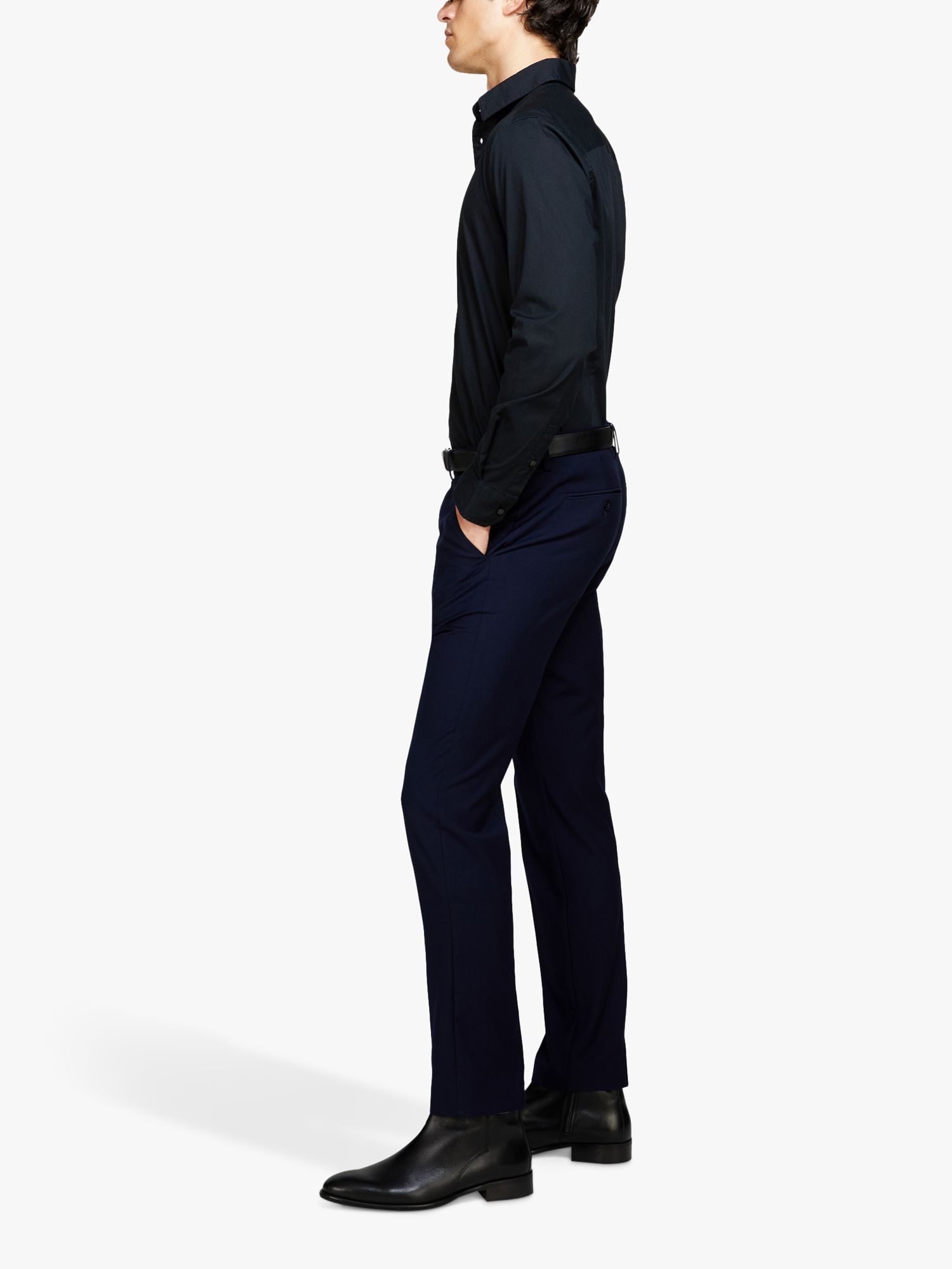 SISLEY Formal Slim Fit Trousers, Navy, 30