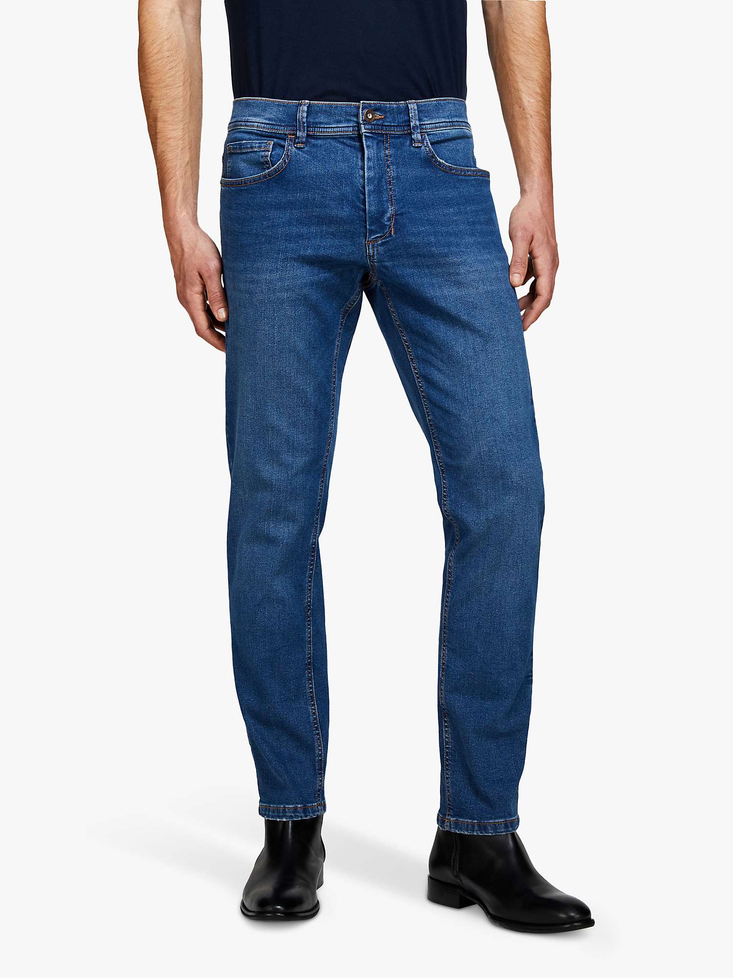 Buy SISLEY Stockholm Slim Fit Stretch Cotton Jeans, Blue Online at johnlewis.com