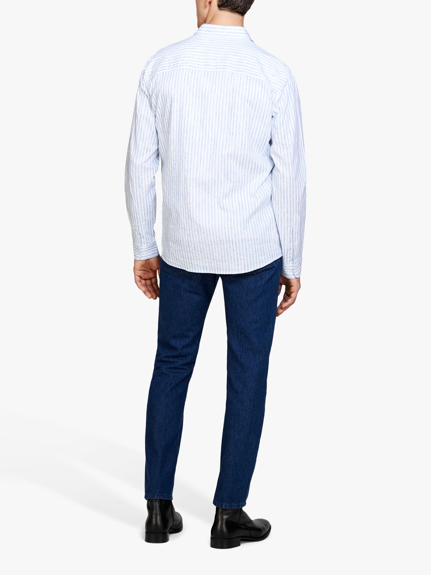 Buy SISLEY Regular Fit Printed Shirt, Blue/White Online at johnlewis.com