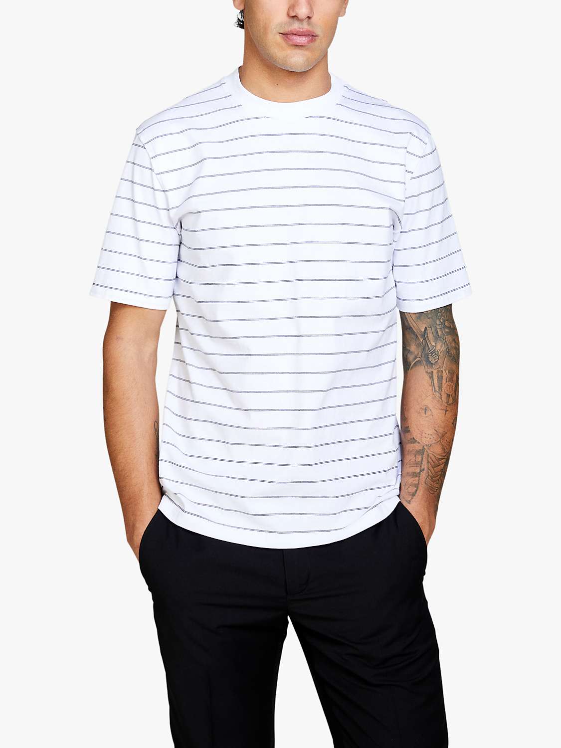 Buy SISLEY Regular Fit Yarn Dyed Stripe T-Shirt Online at johnlewis.com