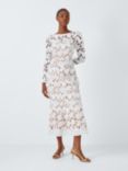 Elliatt Calm Floral Lace Midi Dress, White