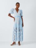 Elliatt Whirlwind Lace Dress, Sky Blue/White